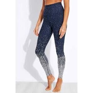 Beyond Yoga Alloy Ombre High Waisted Midi Leggings Blue Silver Speckle Small